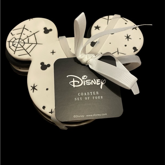 Disney Black and White Mickey Mouse Coaster Set - Picture 1 of 6